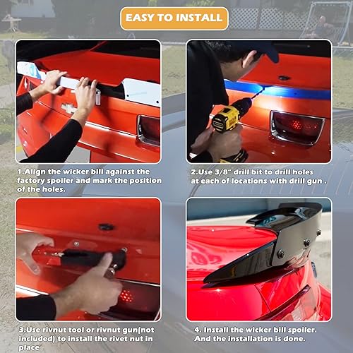 Miniatura 3 de Alerón trasero para Chevy 5ª generación Camaro LS, LT, RS, SS, 1LE ZL1, una pieza de estilo añadido