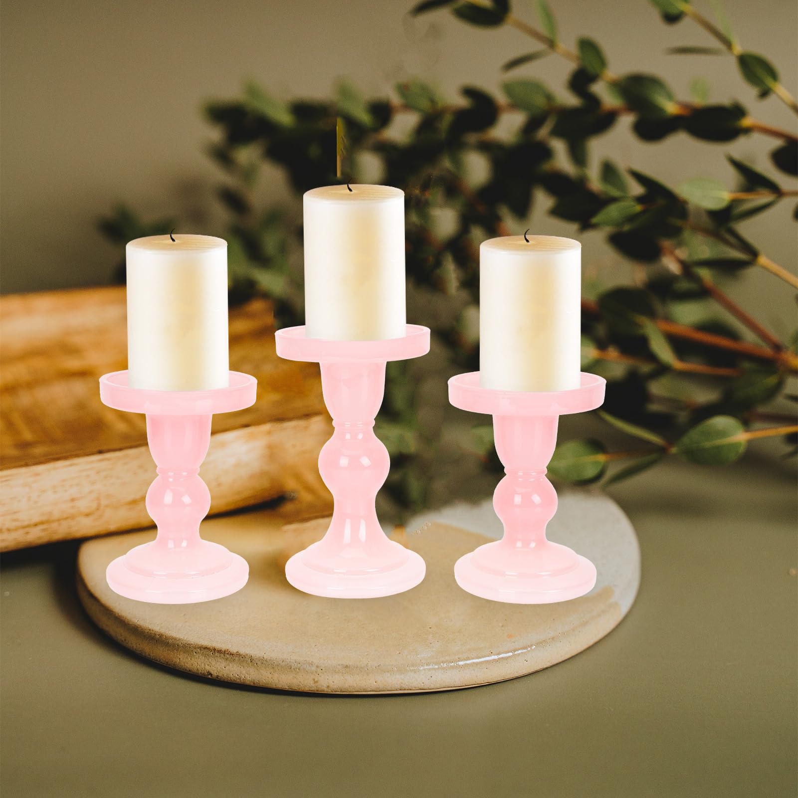 Toddmomy 3 Stück Zarte Kerzenhalter aus Glas mit Flachem Boden Moderner Kerzenständer für Stabkerzen als Elegante Tischdekoration bei Hochzeiten und Partys