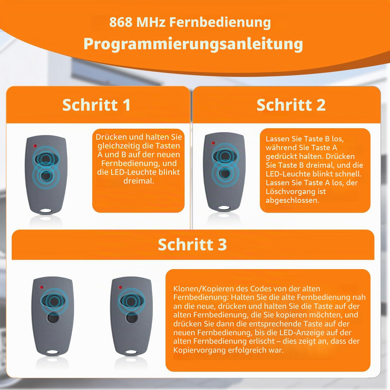 868,3 MHz Garagentoröffner Handsender für Marantec, Garagentor Fernbedienung für Marantec D302 D384 D304 D313 D321 D323 D131, 2PCS