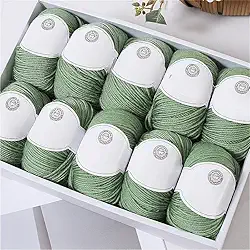 Fio de mistura de lã para suéteres e cachecóis - Peso médio antibolinhas (verde)