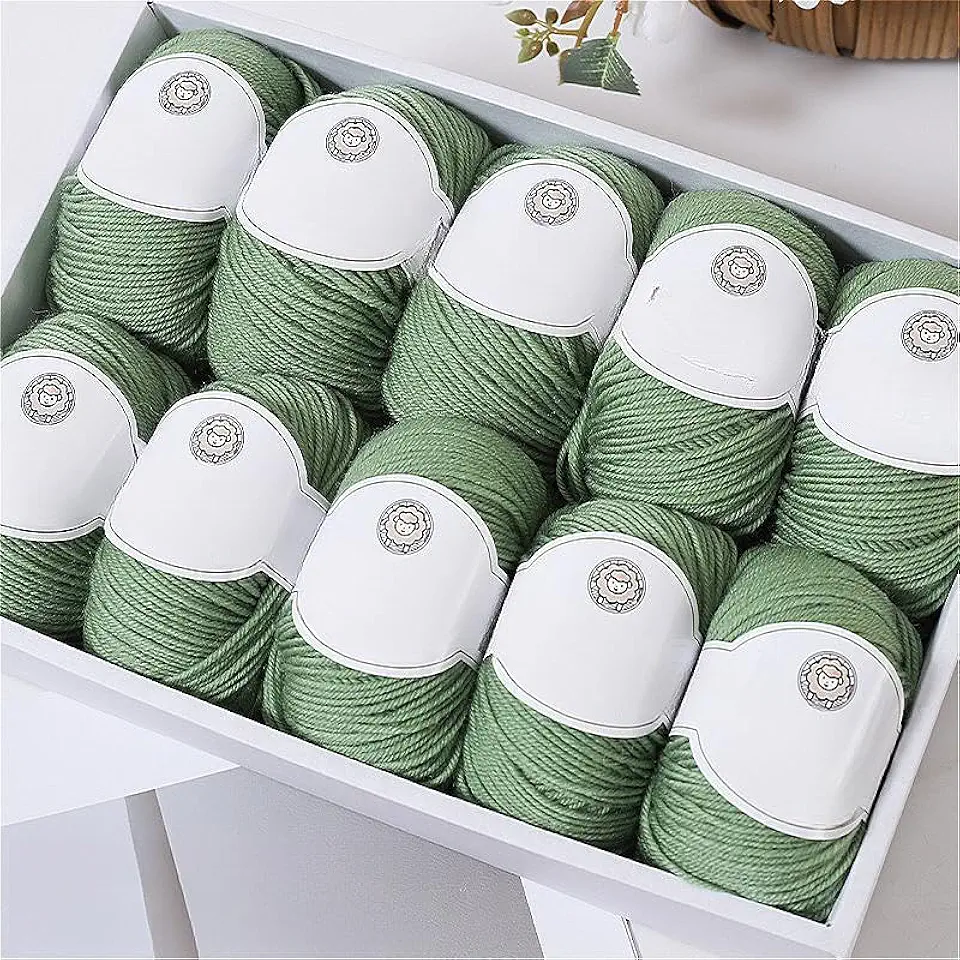 Fio de mistura de lã para suéteres e cachecóis - Peso médio antibolinhas (verde)