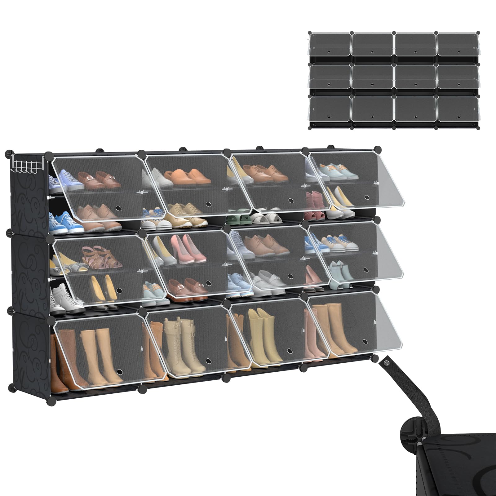 Scarpiera Modulare 4x8 Ripiani Fai Da Te - Organizer Scarpe 163x32x124 Cm - Foto 6