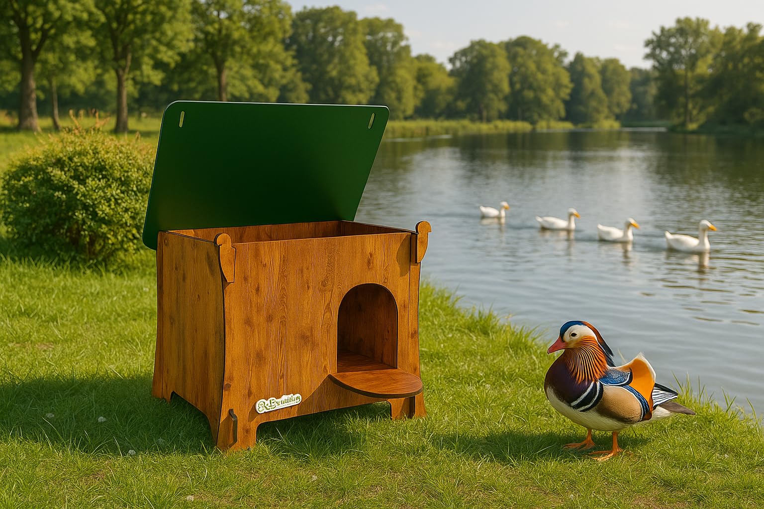 HPL Ducky S - Nido de refugio para gallinero para patos ornamentales laminados