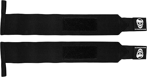 Miniatura 2 de Muñequeras para levantamiento de pesas, rígidas y resistentes de 18 pulgadas con lazo grueso para el pulgar para levantamiento de pesas, culturismo,