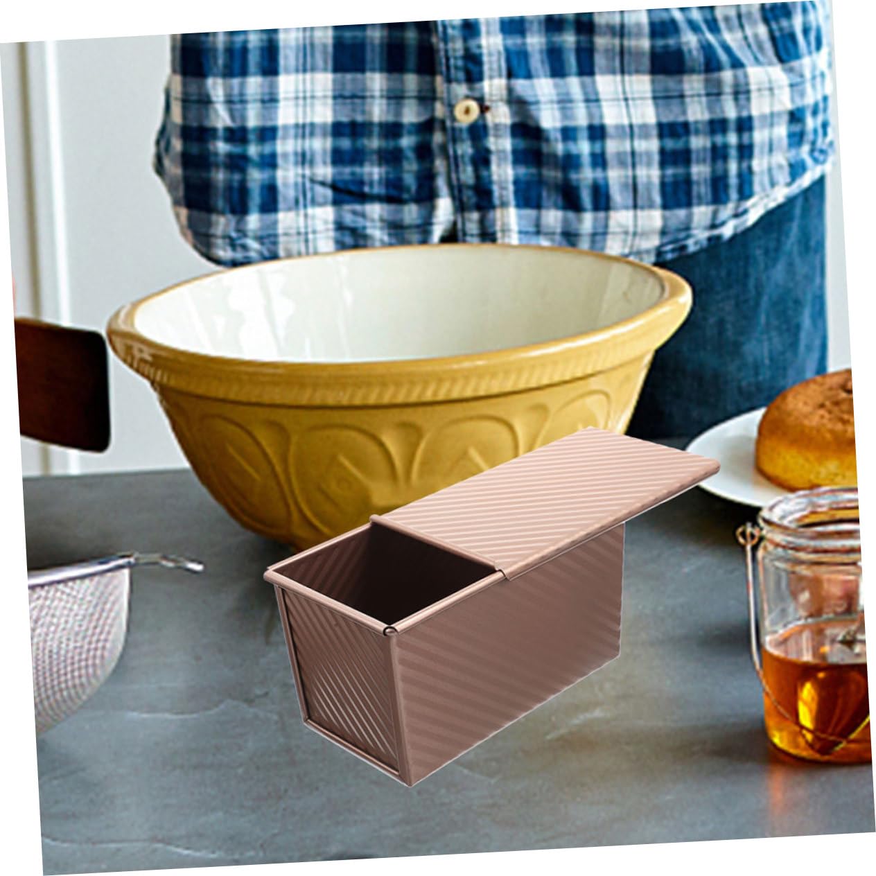 PRETYZOOM 2stücke Kohlenstoffstahl Kastenform Mit Deckel Rechteckige Toastform Brotbackform Für Einfaches Backen Und Aufbewahren
