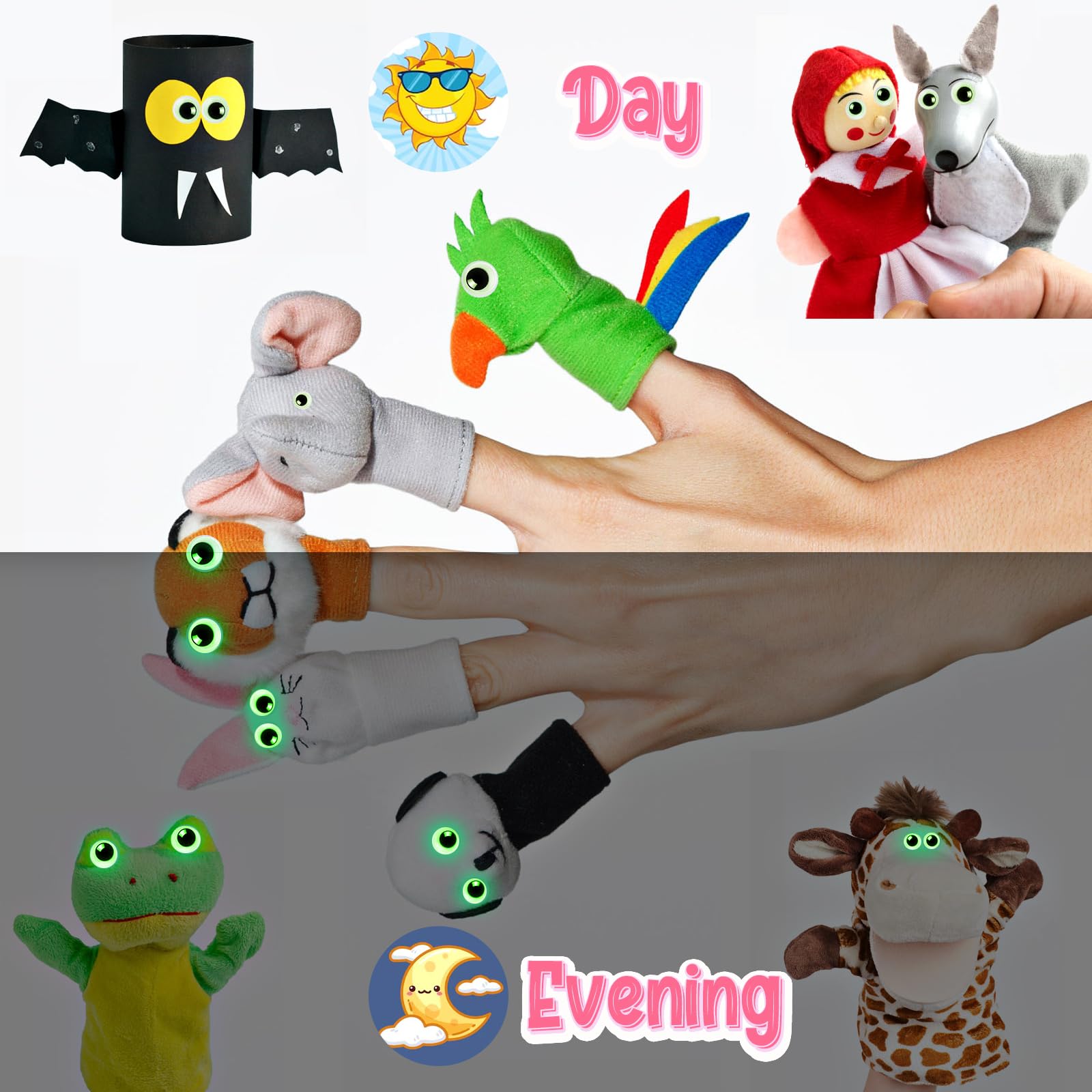 UPINS 300 occhi che si muovono con Google, autoadesivi che si illuminano al buio, occhi finti per Halloween, per artigianato, fai da te, 8 mm, occhi finti colorati scintillanti, adatti per artigianato