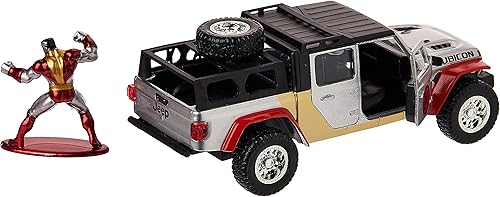 Miniatura 4 de Jada Toys 253223012, Marvel X Men Jeep Gladiator con figura Colossus, Marvel X Men Jeep Metal Gladiator con rueda libre, puertas abiertas,