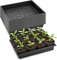 Vista 15 de 3.15 pulgadas (8CM) Macetas cuadradas de vivero 100 piezas, bandejas de plántulas resistentes 5 piezas, bandeja de germinación para semillas
