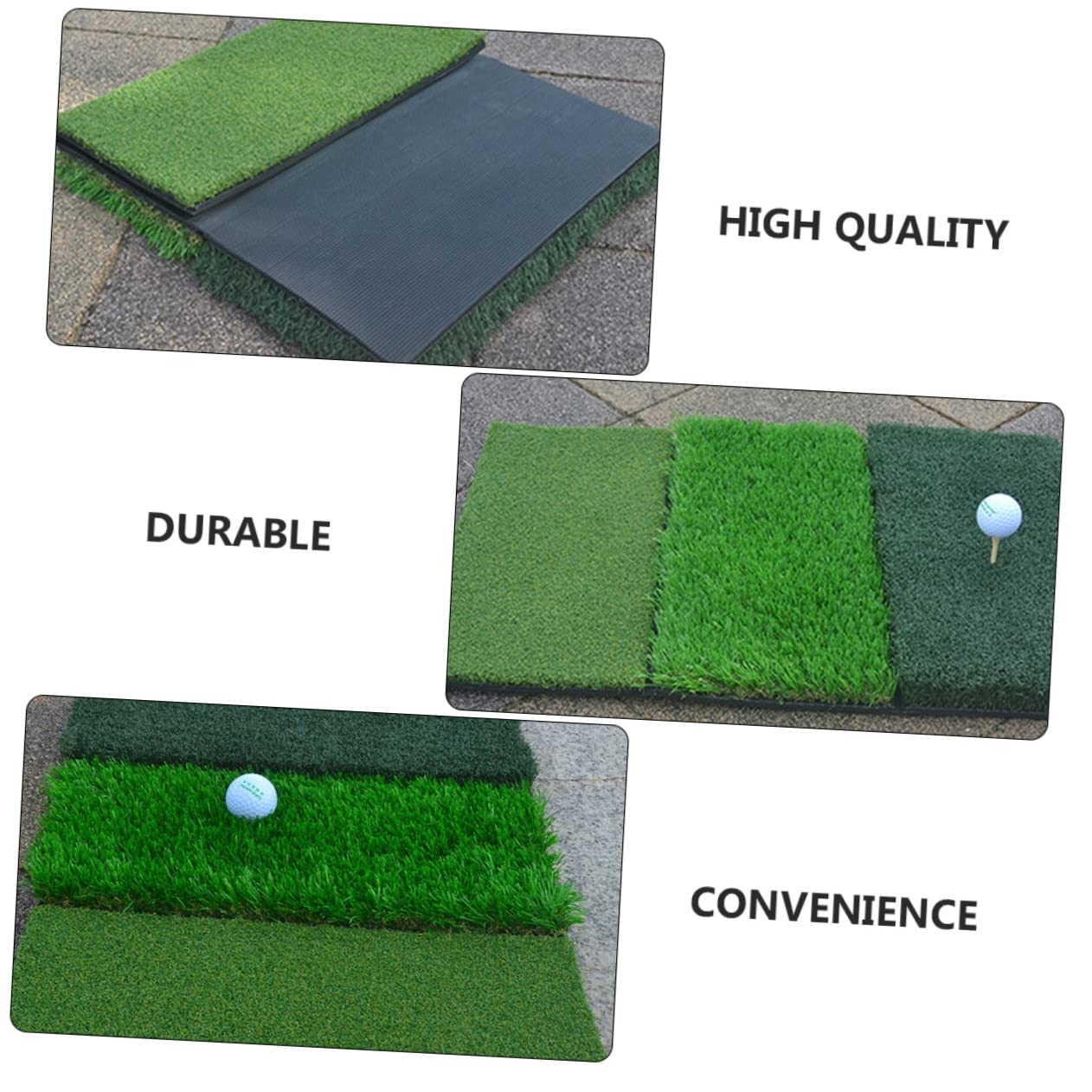 GOOHOCHY Practice Mat Set 3 Different Lengths of Grass Portable Hitting Pad Easy Folding