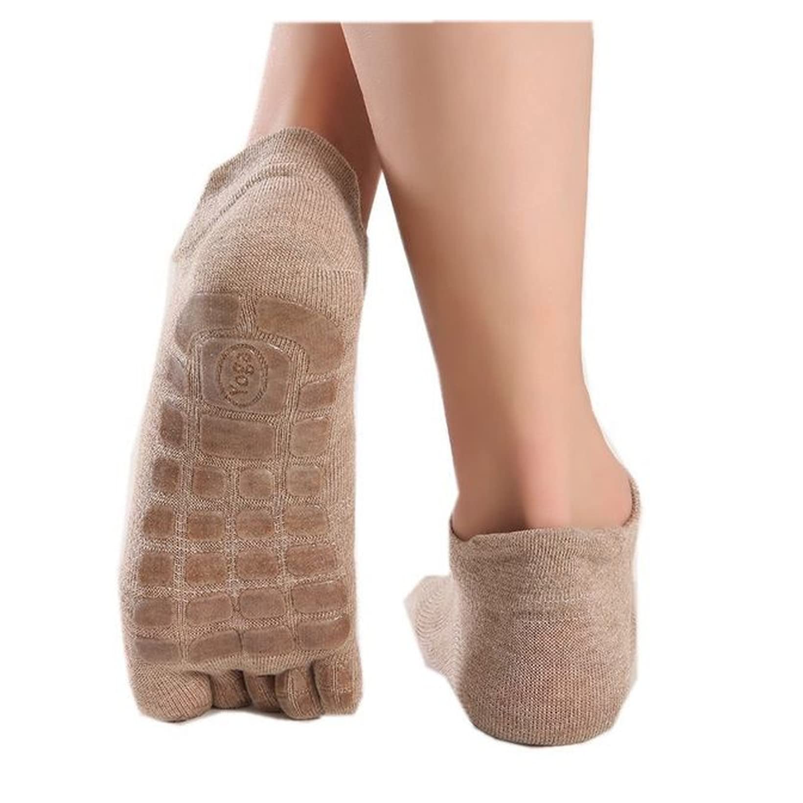 Chaussette Homme 3 paires chaussettes de yoga hommes coton cinq pieds chaussettes antidérapante bonne adhérence Pilates chaussettes de sport Sports chaussettes sportives sportives sportives Chaussette