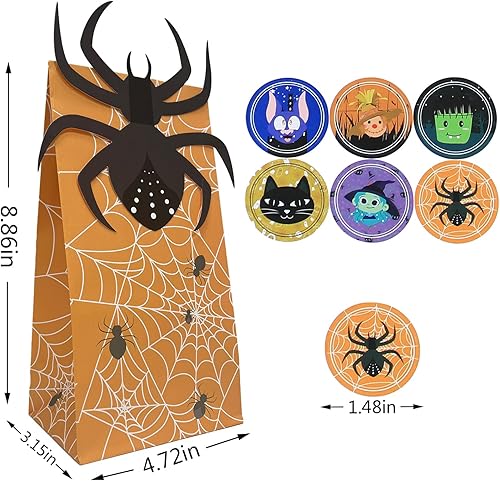 Miniatura 21 de Bolsas de regalo de Navidad, 24 bolsas de papel de Navidad, 24 calcomanías de Navidad, bolsa de regalos de Navidad, suministros de fiesta