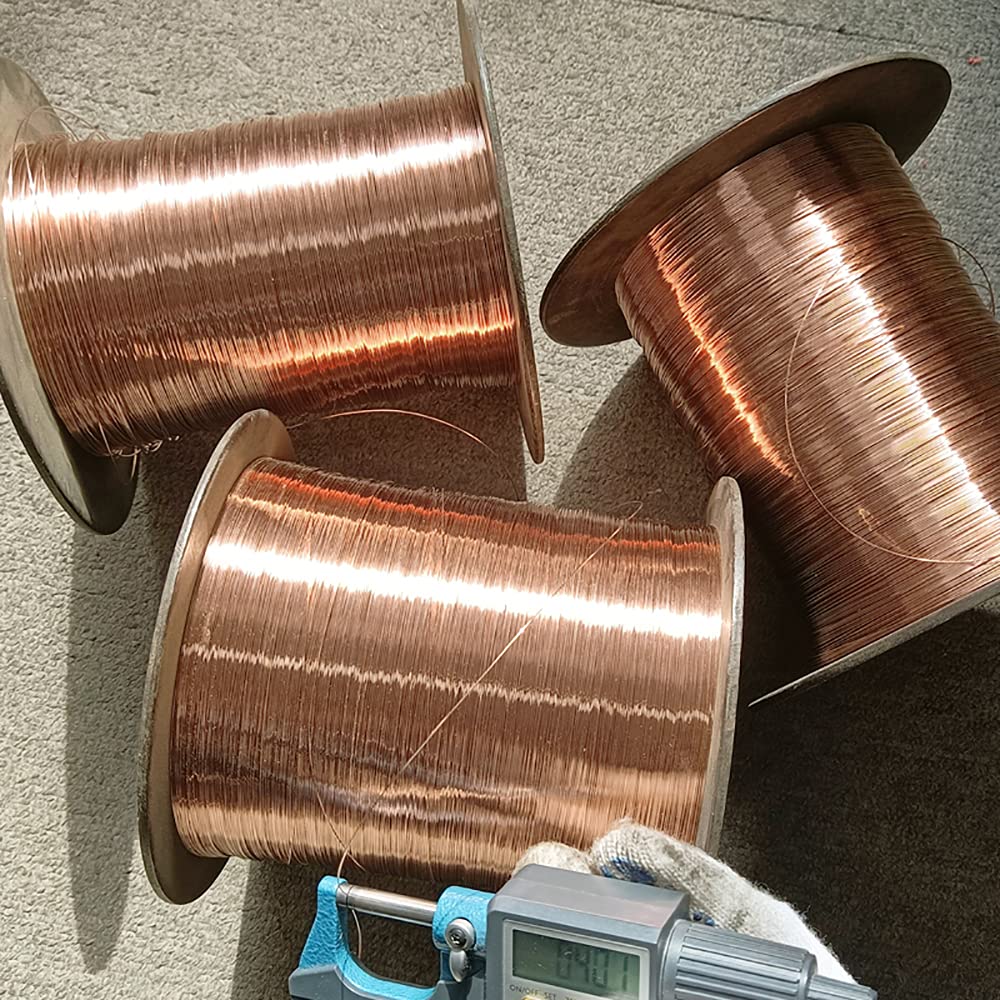 ONECHANCE Fil de Cuivre Souple Pureté ≥99.9% Résistant au Ternissement Fil Rond En Cuivre Nu, Convient pour la Fabrication de Fils, Câbles, Brosses ou Bijoux Weight 1000g Size 18 GA/1mm