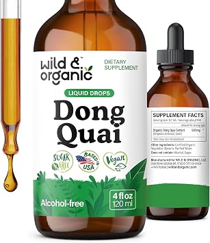 Wild & Organic Dong Quai Supplement - Menopause Supplements for Women -4 oz