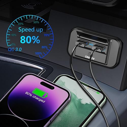 Miniatura 2 de Paquete de 2 salidas USB de 12 V de carga rápida dual 3.0 Puertos USB para automóvil toma de corriente de 12 voltios para montaje en pared para