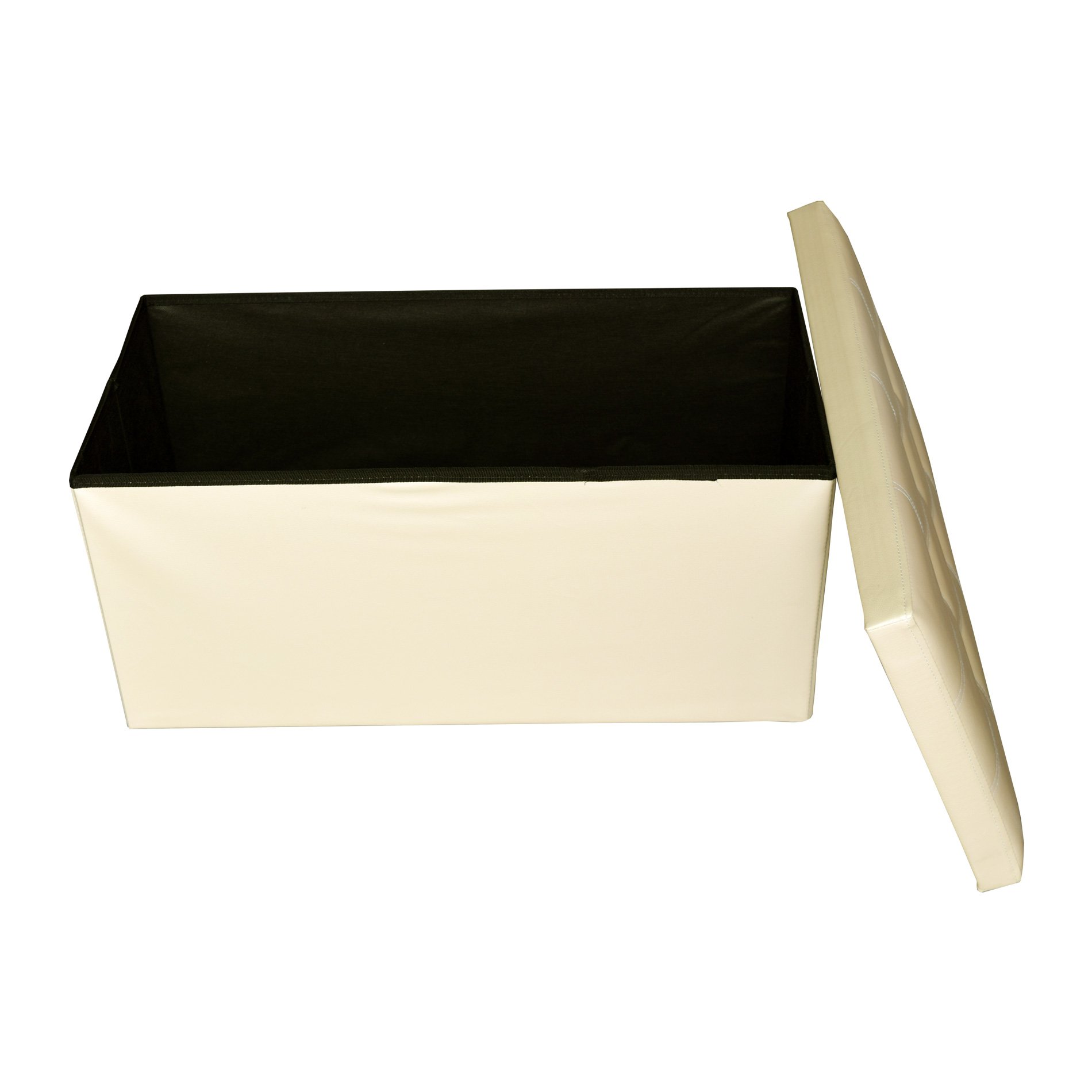 Rebecca Mobili Pouf Cubo Nero, Pouff Poggiapiedi, Sgabello Da Camera - 12