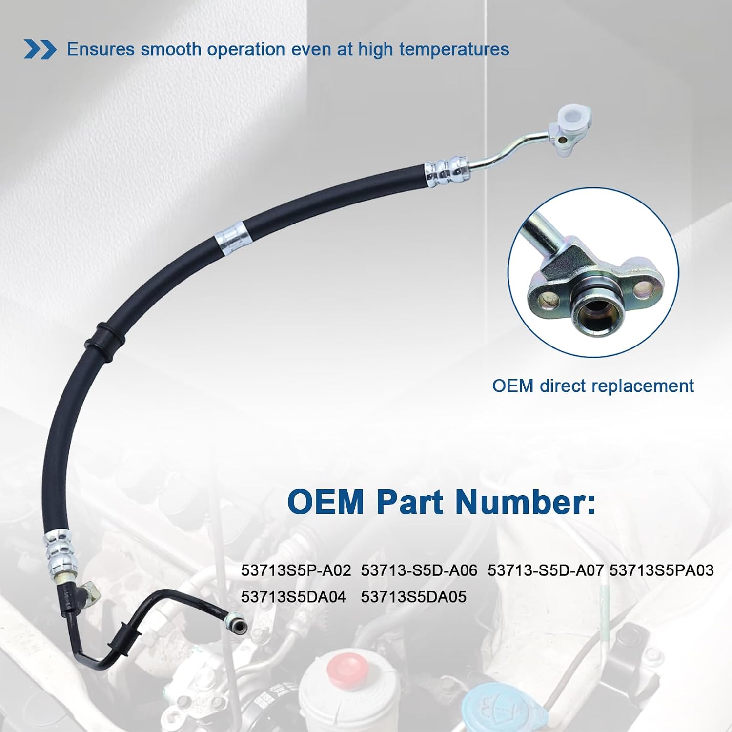 Engine Power Steering Pressure Hose Compatible With Honda Civic Acura,Replaces 53713S5P-A02 53713-S5D-A06 53713-S5D-A07 53713S5DA04