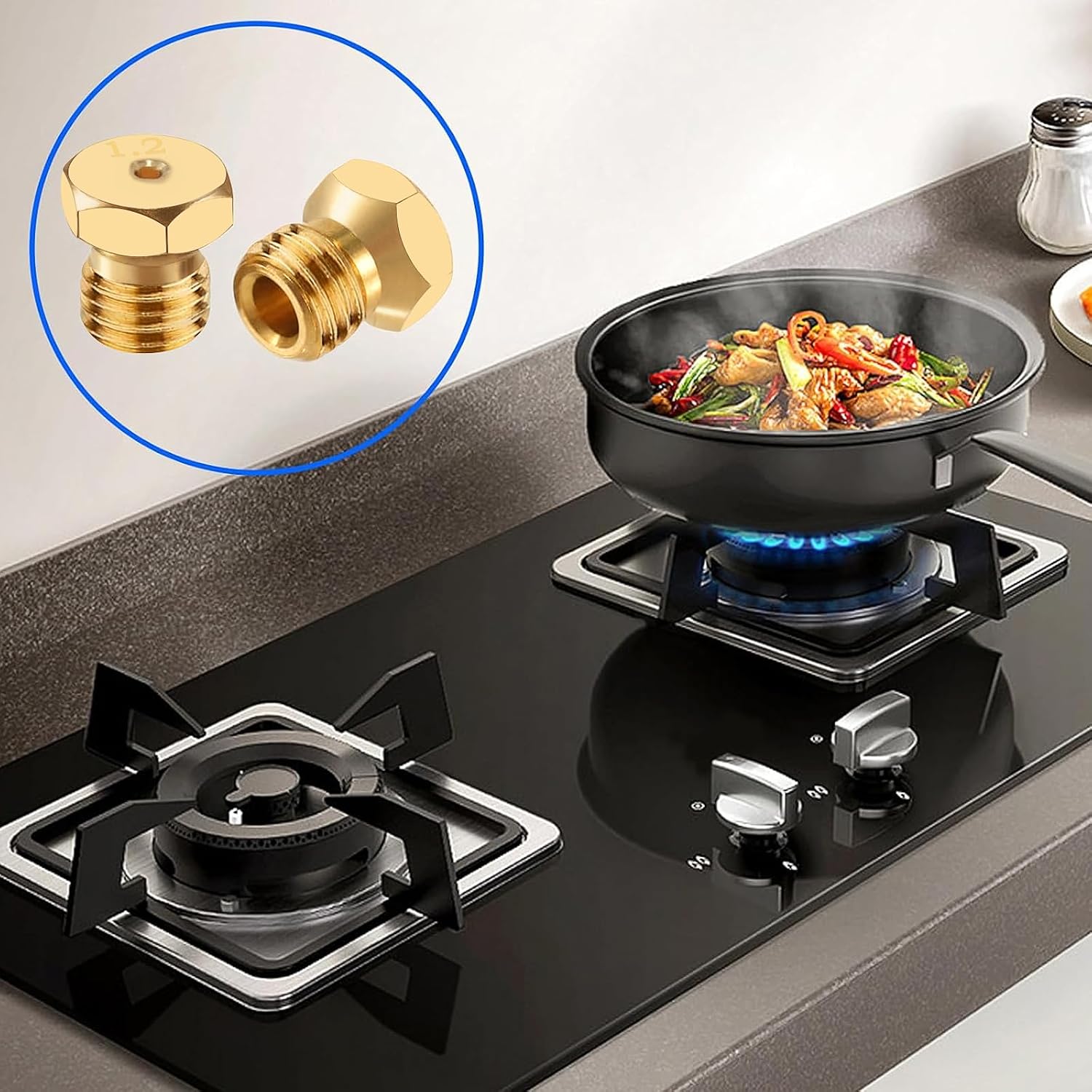 Range Stove Oven Orifice Conversion Kit，Brass Jet Burner Nozzle Replacement Parts M6x0.75 mm Gas Spray Tip 0.3/0.4/0.7/0.8/0.9/1.0/1.1/1.2/1.5/1.7/1.9mmPack of 36), Propane Lpg Gas Pipe Parts.