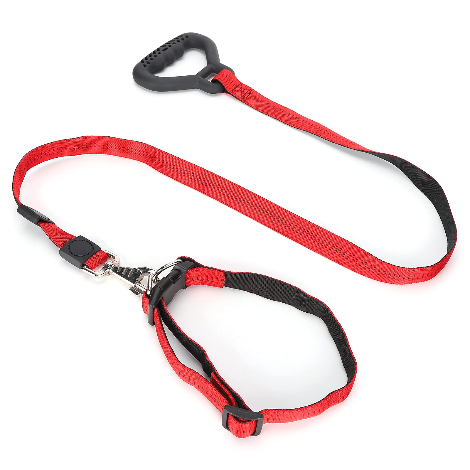 Collar con Correa para Perros de Alta Resistencia, Mango cómodo para Todos los tamaños de Razas (Roja)