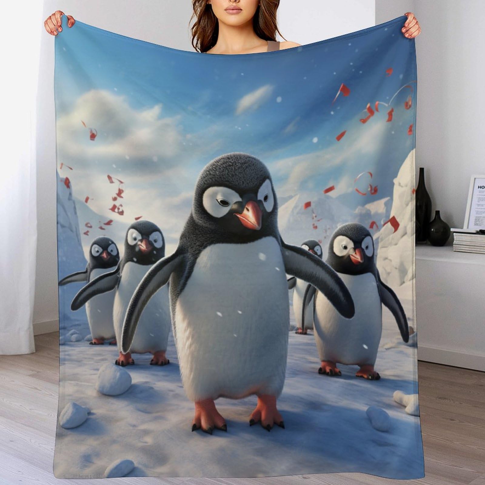 Couverture en Pingouin flanelle 130x180cm plaid doux de lit