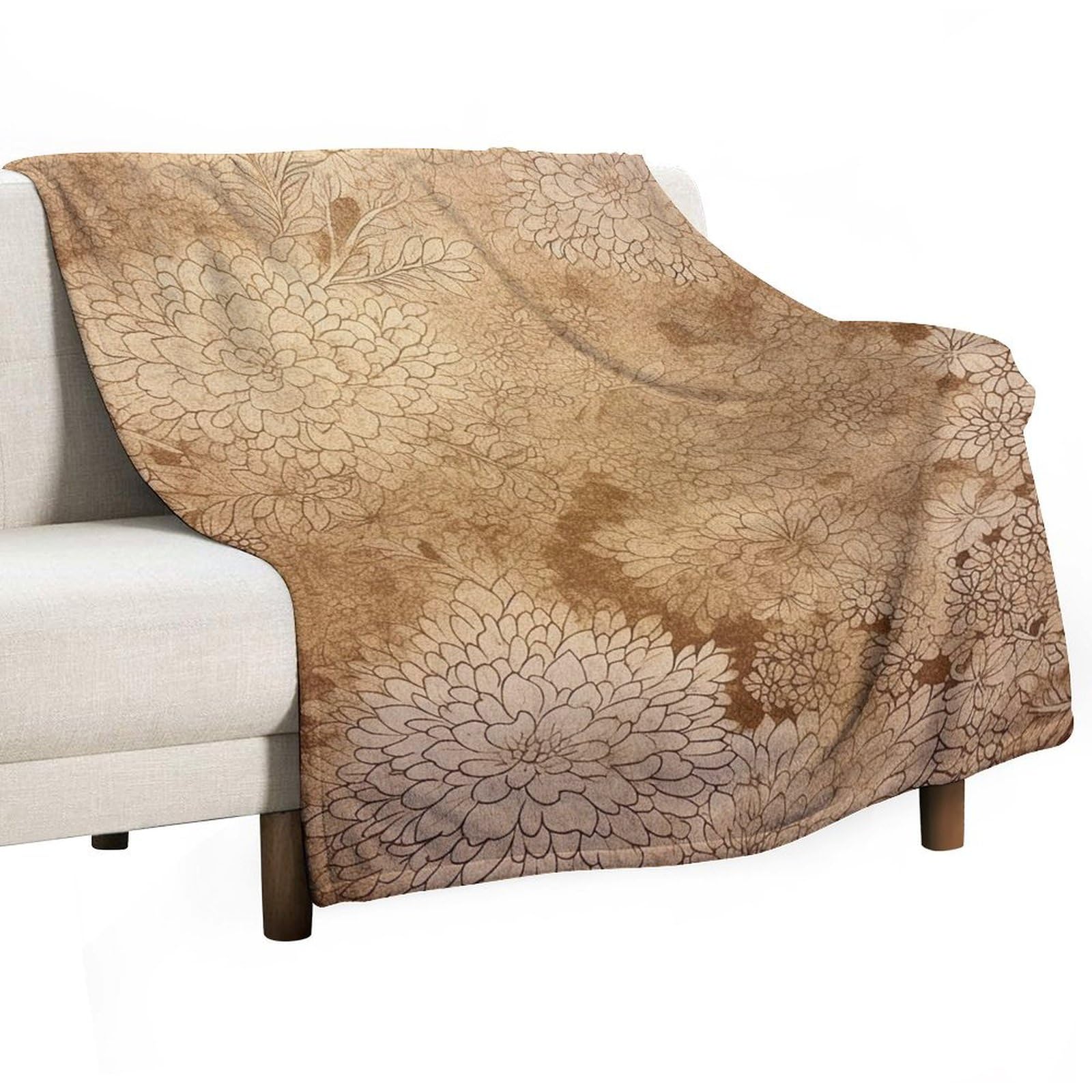 Couverture en flanelle fleurie plaid chaud lit et canapé
