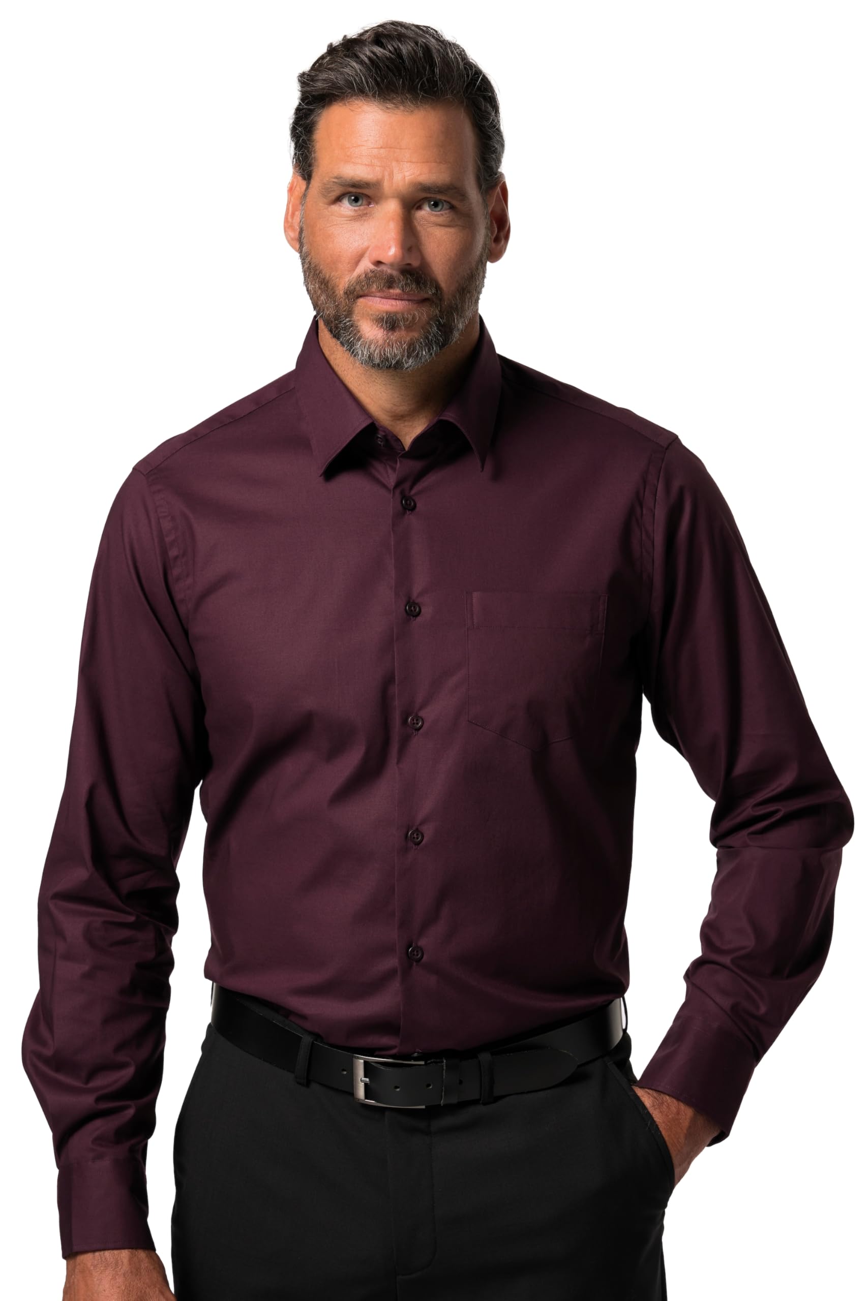 JP 1880 Hemd, Flexnamic Camisa, Berenjena, XL Hombres