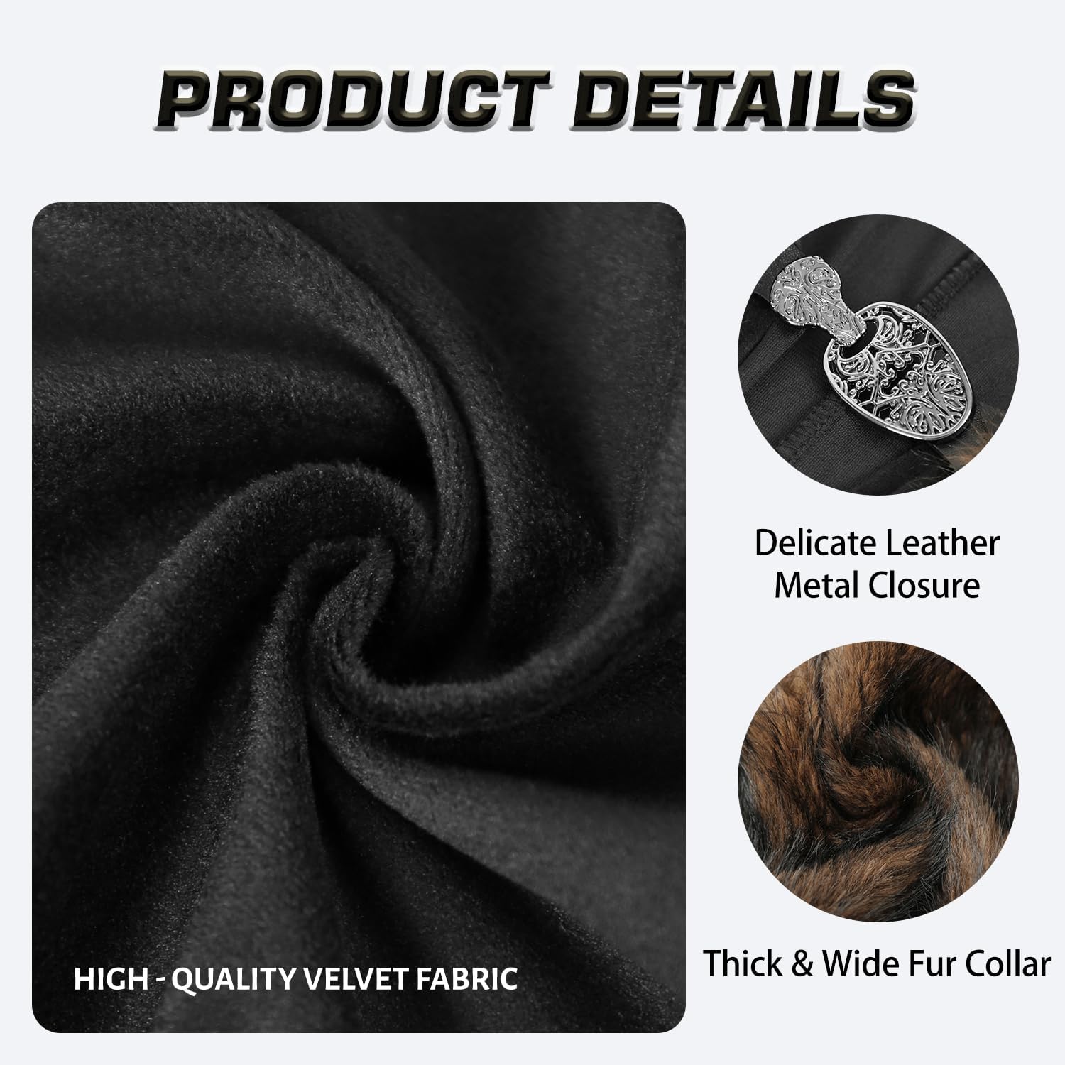 Renaissance Faux Fur Collar Cloak Medieval Vintage Cape Viking Cape King Lord Cosplay Cloak