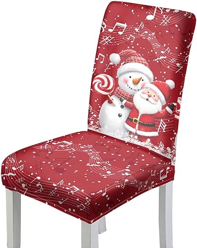 Miniatura 56 de Rnyleeg Fundas de silla de Navidad para sala de estar, diseño de muñeco de nieve azul, estampado de pájaros, fundas para sillas de comedor, 1 Muñeco