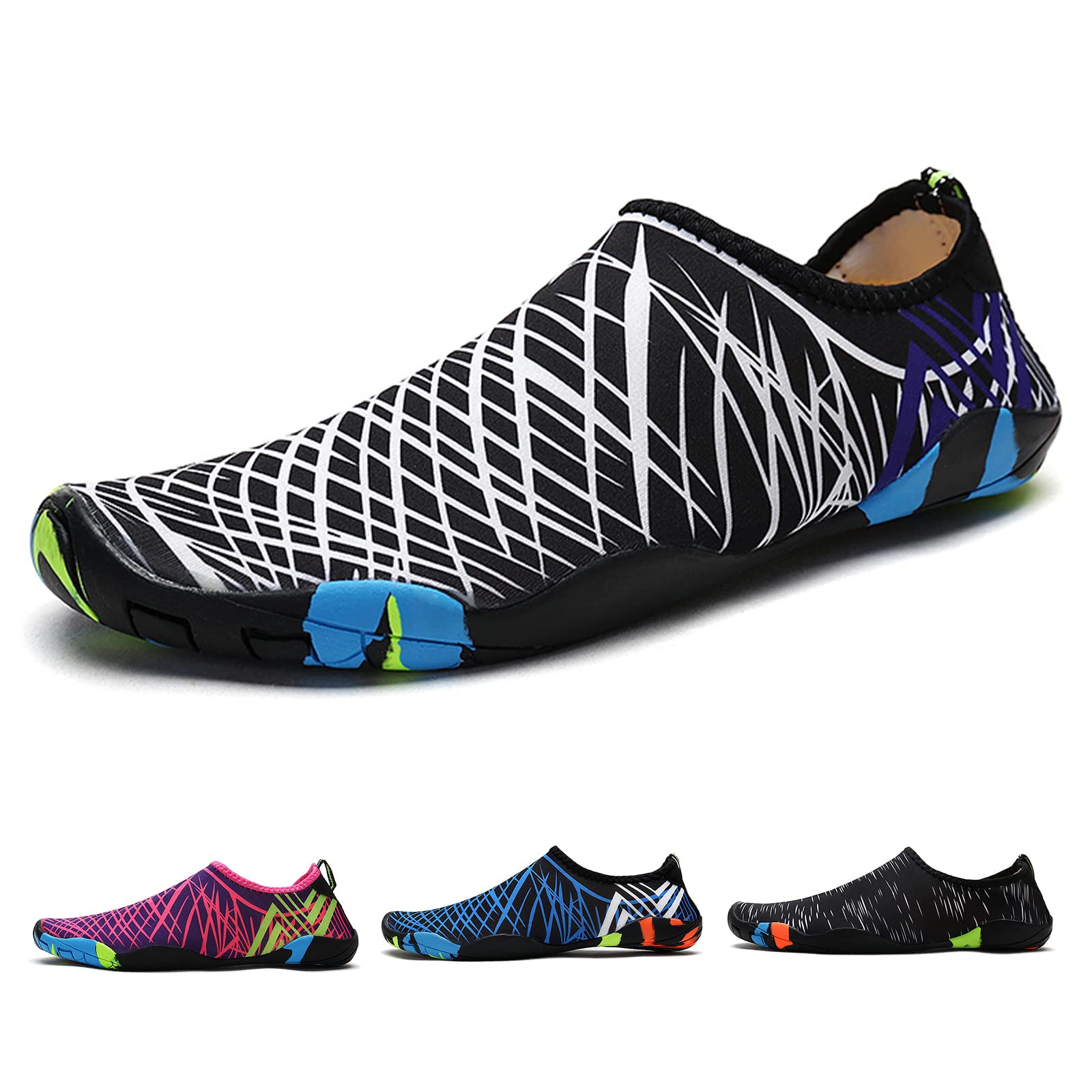 PTHTECHUS Zapatos De Agua Unisex Sandalias Descalzas Antideslizantes Secado Rápido Playa Nadar Surf Canotaje Kayak, Hombres Mujeres Zapatillas De Deporte Transpirables Interiores