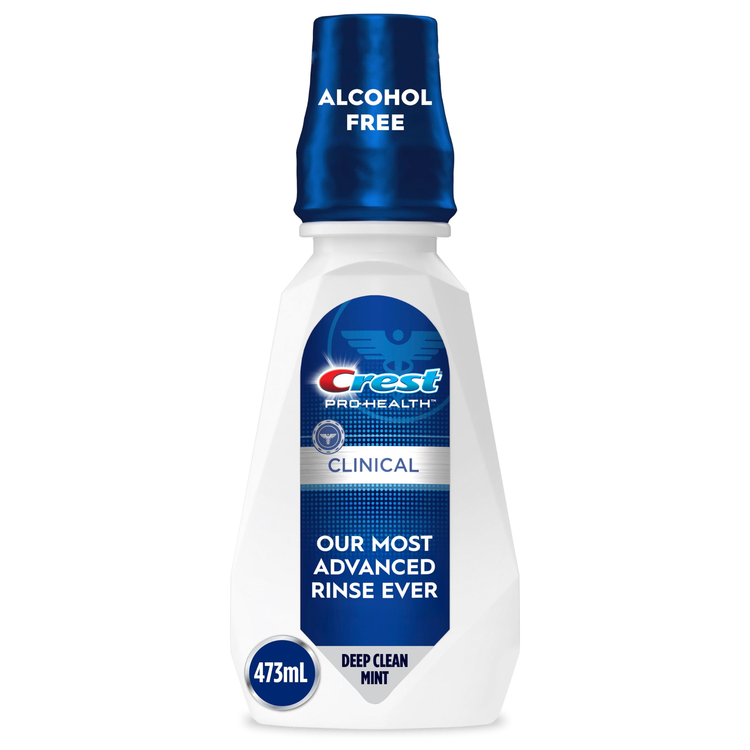 Crest Pro-Health Clinical Mouthwash with CPC, Alcohol Free, Gingivitis Treatment, Deep Clean Mint, 473 Ml (16 fl oz), 4 Count