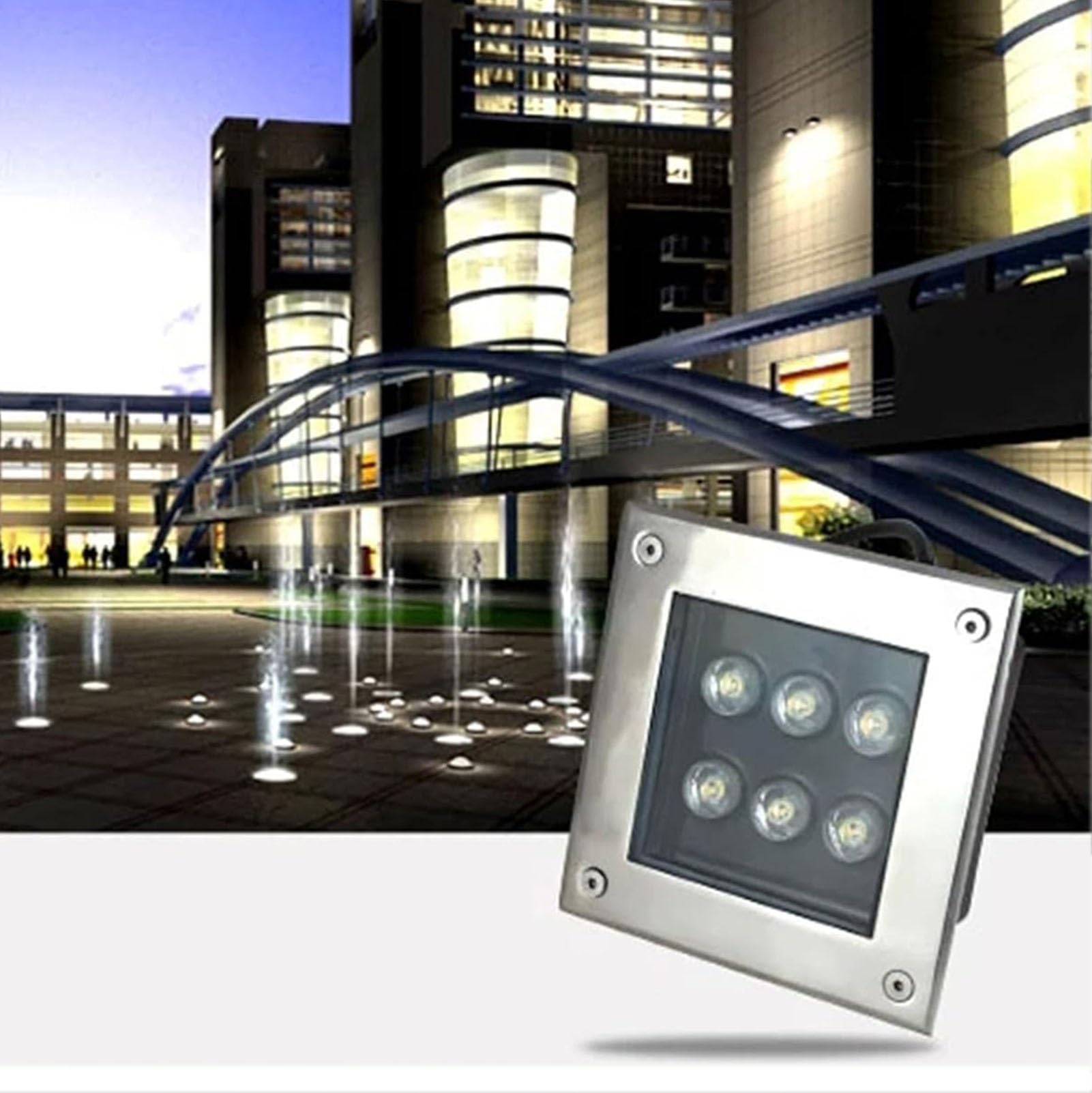 Generisch Lampa ogrodowa LED, reflektor ogrodowy LED do użytku na zewnątrz – IP67, wodoszczelna lampa podłogowa ze stali nierdzewnej, 12 V, niskonapięciowa lampa ogrodowa na trawnik, taras i wjazd