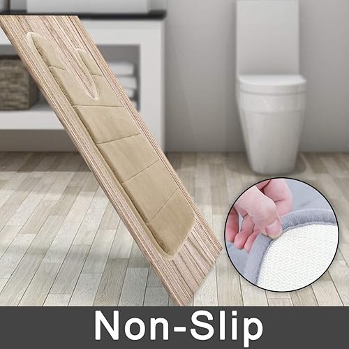 Miniatura 5 de Yimobra Tapete de baño de espuma viscoelástica, tamaño grande, 31.5 x 19.8 pulgadas + forma de U de 24 x 20 pulgadas, suave y cómodo, súper