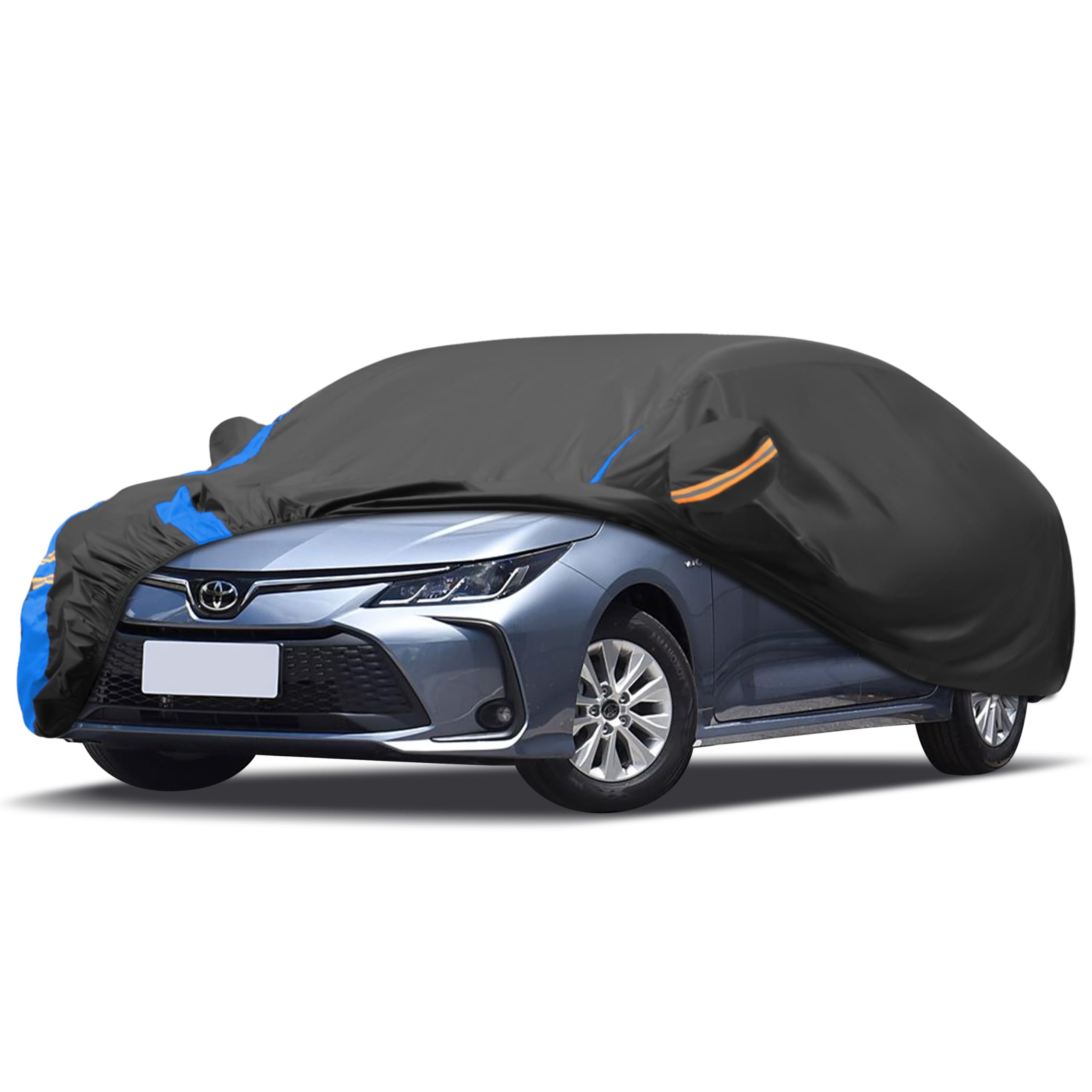 Autoabdeckung Wasserdicht Auto Abdeckplane,Autohülle Autoplane Winter & Sommer für Garage Staubdich Schutz vor Regen, Sonne und Staub mit Aufbewahrungstasche (Für Limousine Bis zu 450 cm)