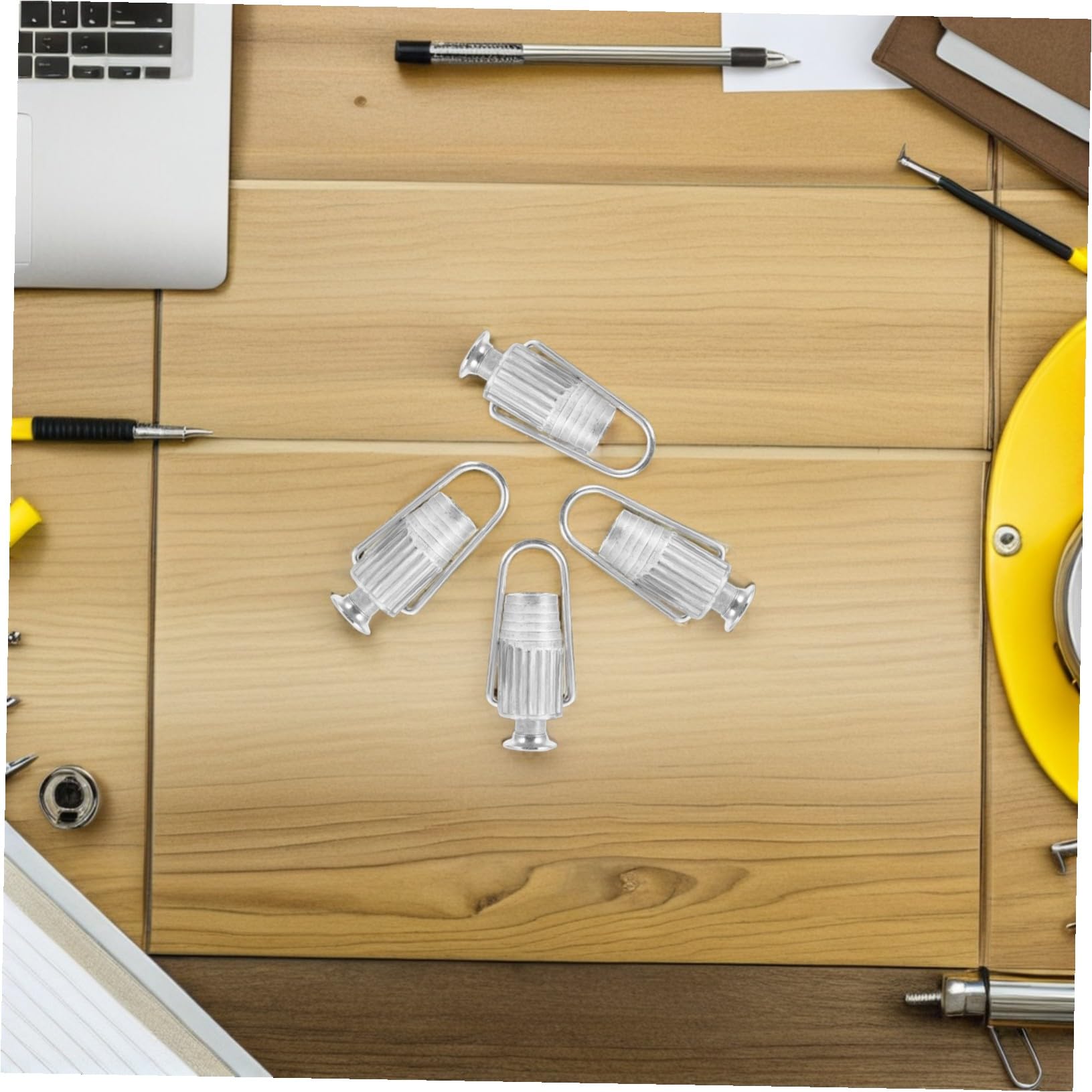 5 Stück-Pack Wäscheleinenspanner aus Aluminiumlegierung für Seilsets | Silber, für Kleidung und Bettlaken, Leicht und Kompakt, für Camping und Reisen