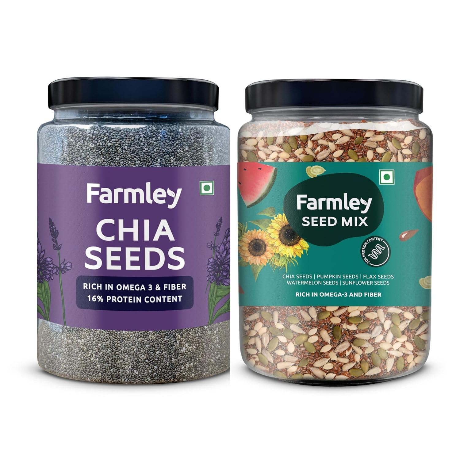Farmley Seed Mix & Chia Seed I 2Kg (Pack of 2) I Seeds for Eating I Mixed Seeds I Seeds for Weight Management | Rich in Calcium, Protein & Fibre (B0DFD95Y61) Amazon Price History, Amazon Price Tracker
