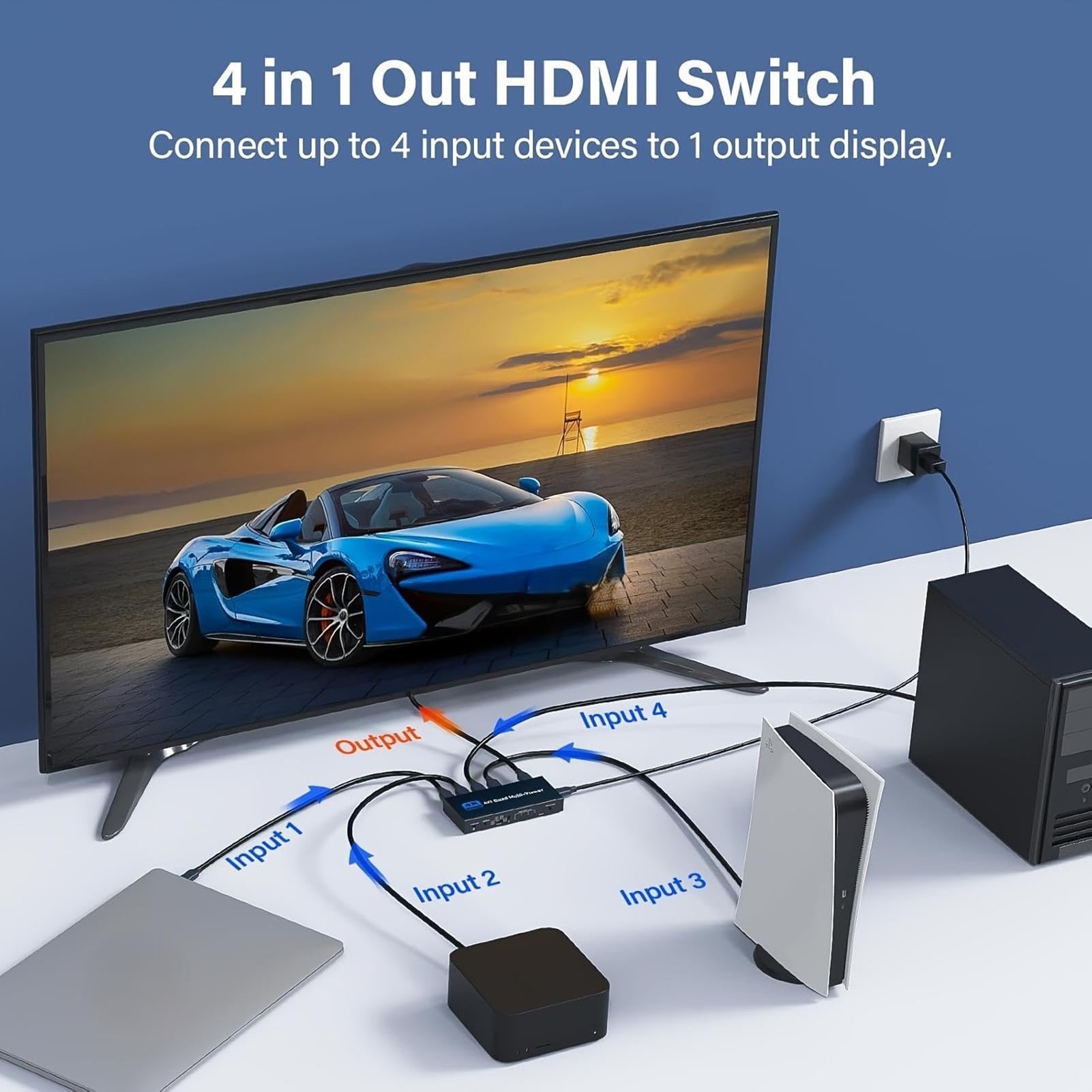 Moniteur Quad Multi-Écran 4K 4 en 1 Fluide