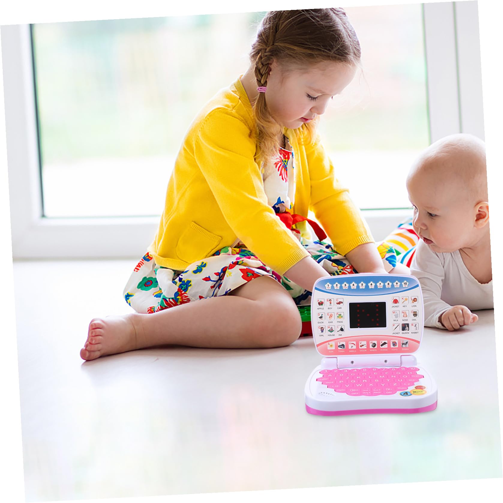 Giocattolo per Computer Portatile per 1-3 Anni, Mini Laptop Educativo Schermo LED e Funzione Musicale, Giocattolo Didattico Portatile per Età Prescolare, Apprendimento Interattivo