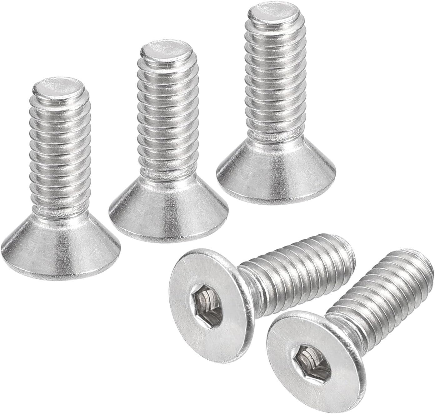 Toolparts And Accessories #8-32x1/2" Flat Head Socket Cap Screws 304 Stainless Steel Fasteners 100Pcs (#CN#130824-00686)