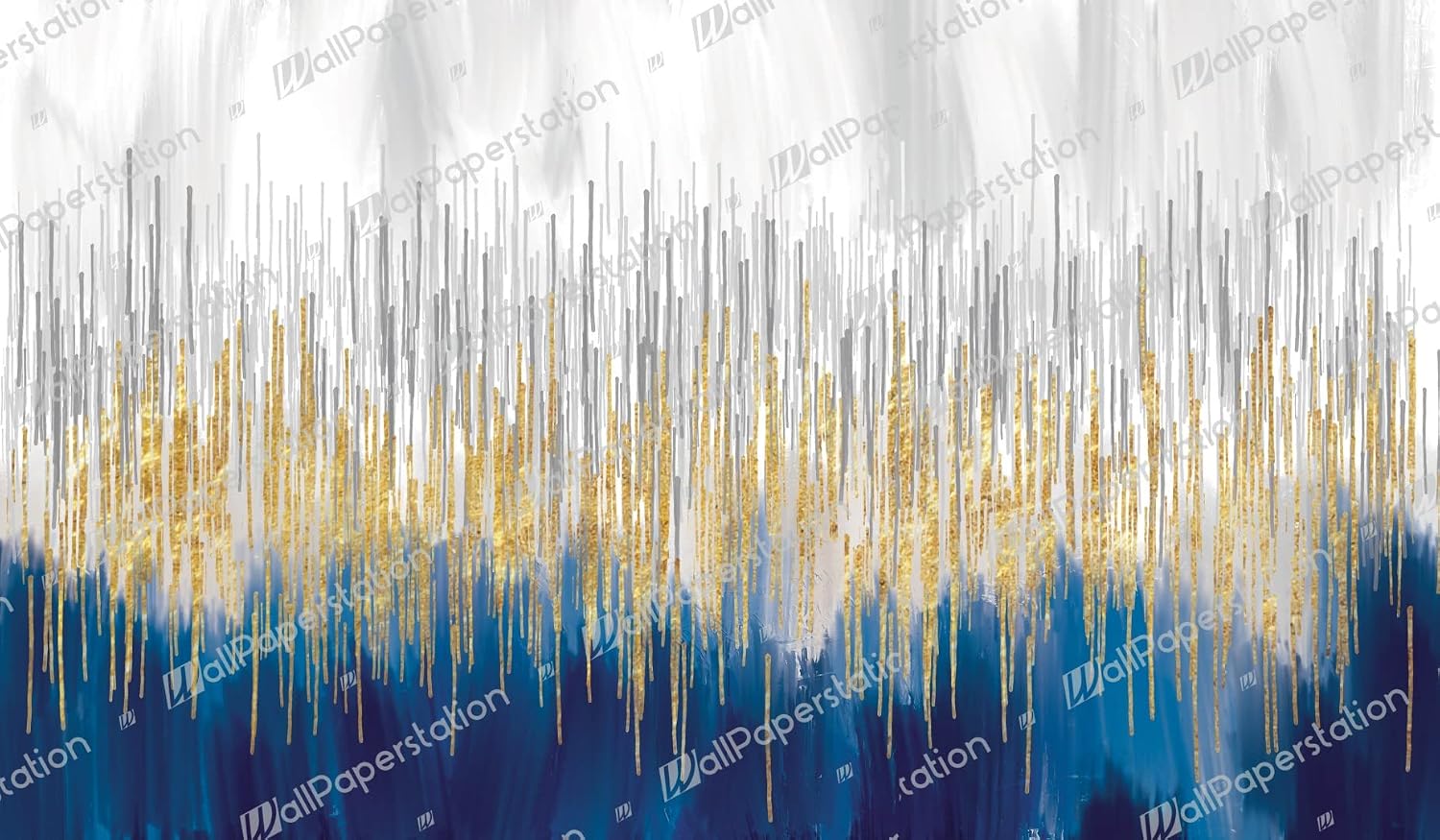 Myphotostation Gold Abstract Removable Peel and Stick Wallpaper Silver Wall Mural Fluid Art Painting Wallpaper Blue and Silver Wallpaper 60W x 40H Inches