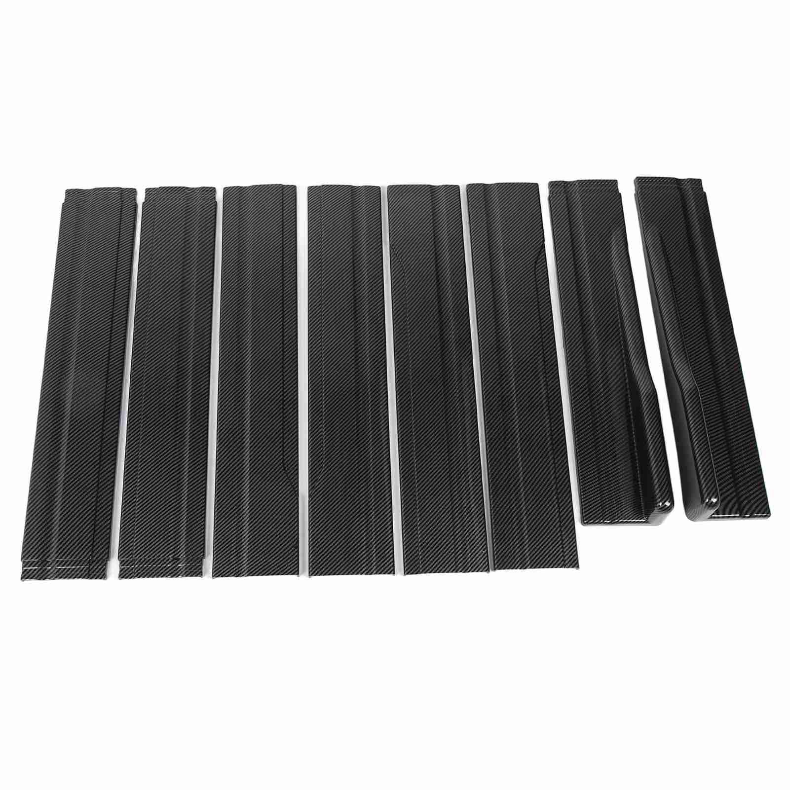 Faldón Lateral del Coche, Patrón de Fibra de Carbono ABS de 218 Cm, Reemplazo Universal para, con Acabado Negro Brillante para Protección y Estilo del Vehículo