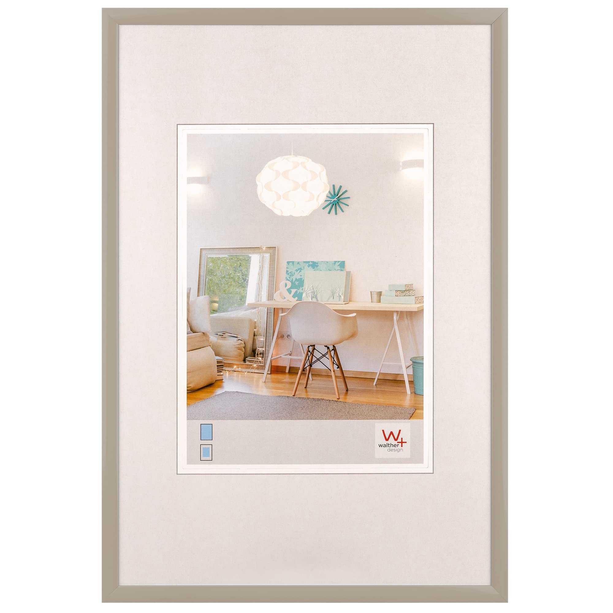 walther design KV040T New Lifestyle Marco de fotos de plástico, 30 x 40 cm, gris
