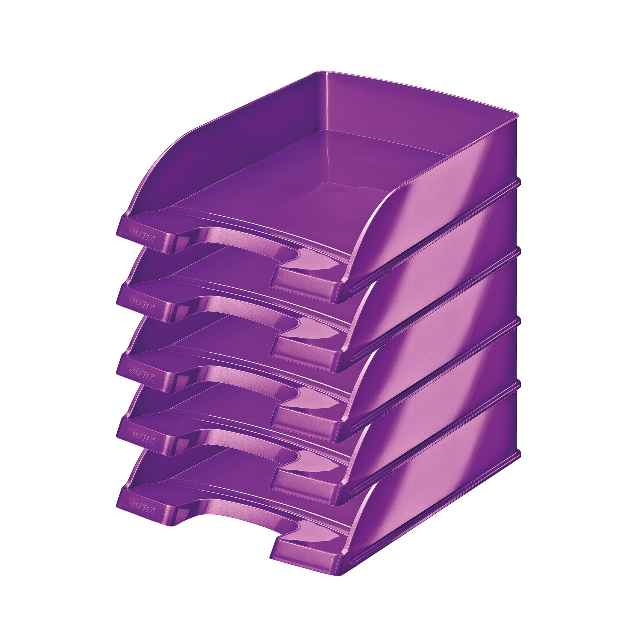 Leitz 52263062 Plus Standard Wow Vaschette, Confezione 5, Viola Metallizzato
