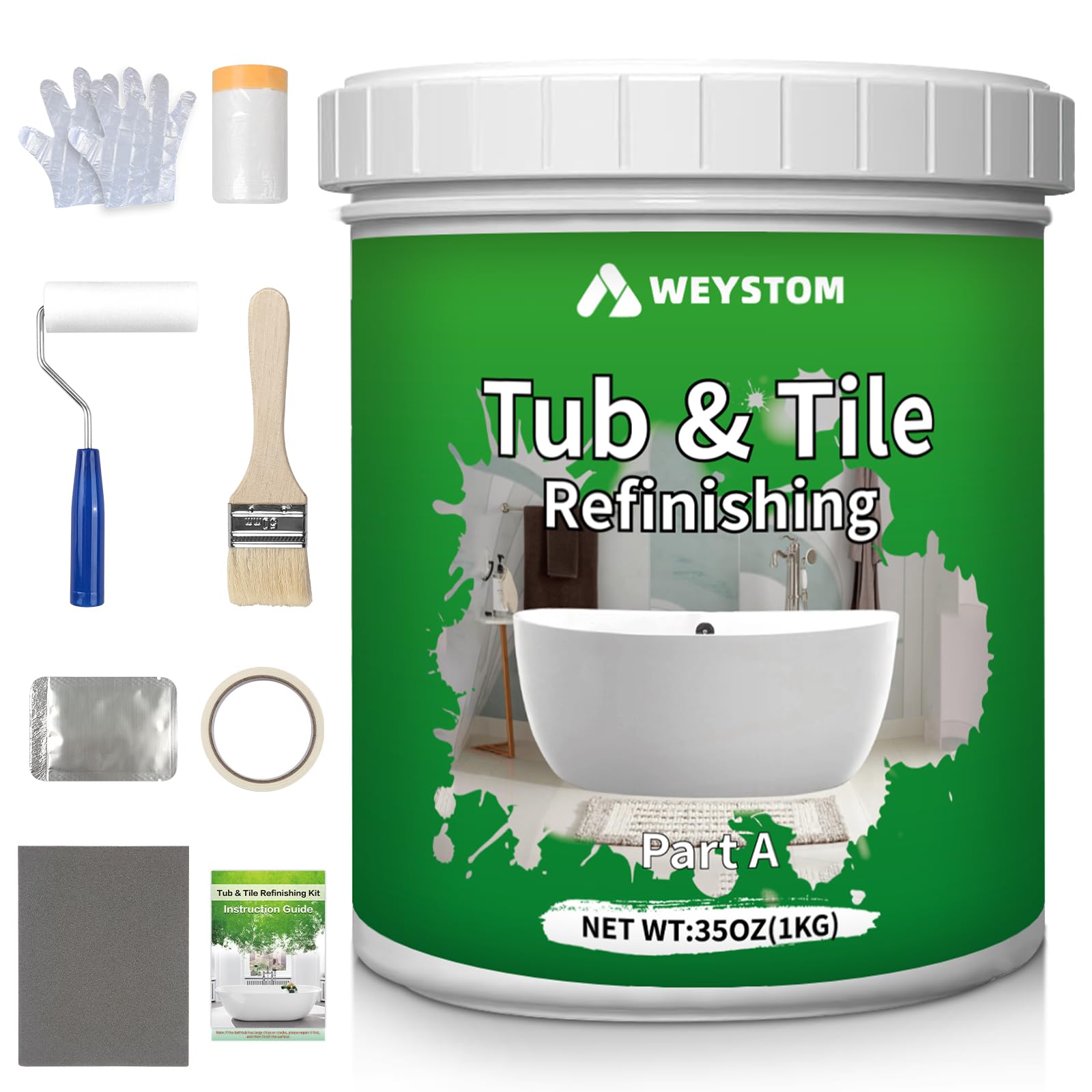 Snapklik.com : WEYSTOM Tub And Tile Refinishing Kit Tile & Bathtub