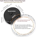 Body Tape Measure Retractable Soft Double-Scale Measuring Tape with Lock Button for Weight Loss Sewing Tailor Craft & Medical Body Measurements 60inch/150cm Fabric Measuring Tape (Black)