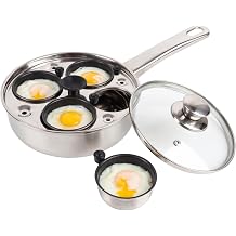 Aspect Egg Poacher Pan Stainless Steel & 4 Non-Stick Cup with Lid 19cm
