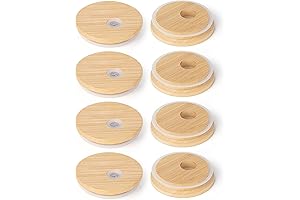 Sungwoo Bamboo Lids for Glass Cups & Canning Jars