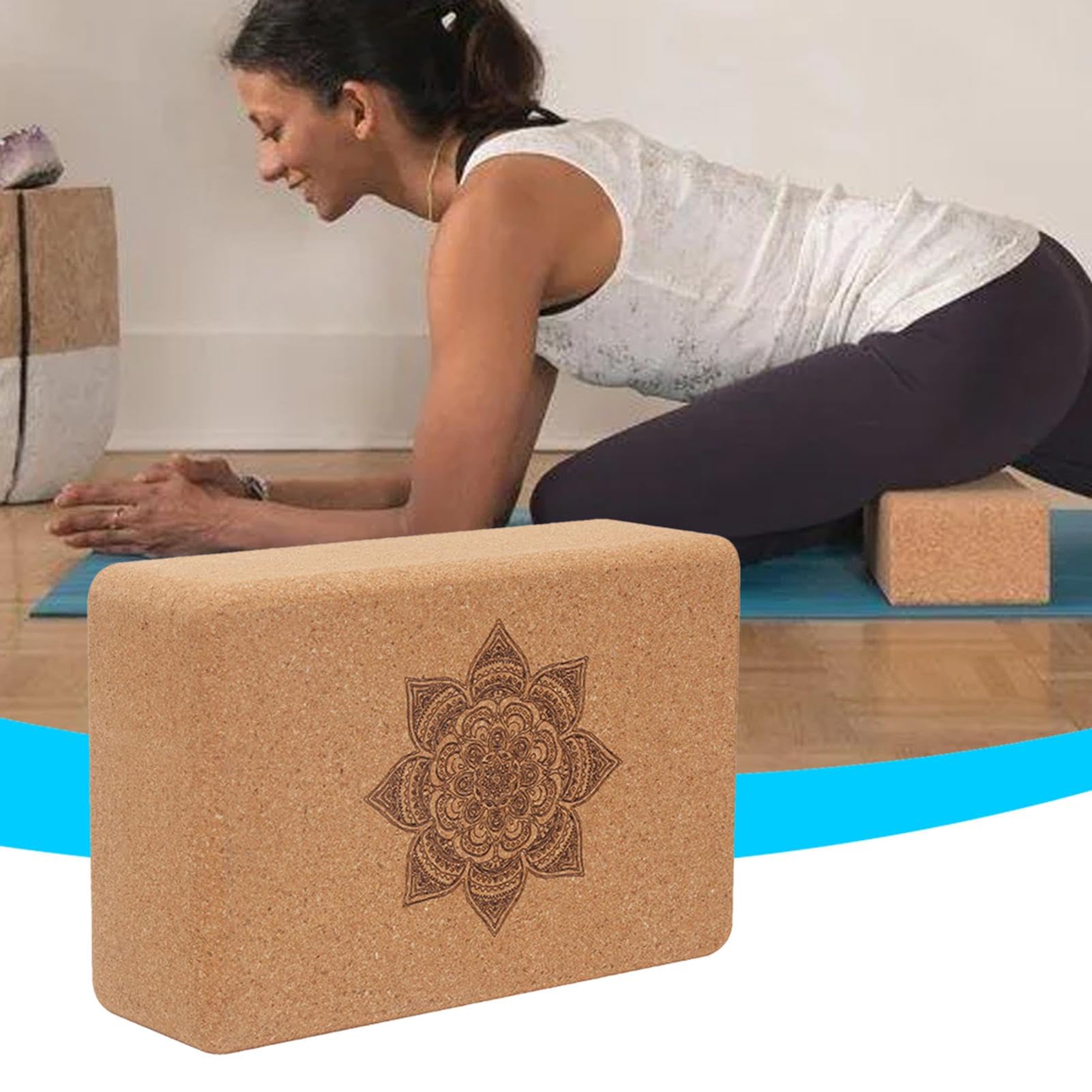 Blocchi Yoga In Sughero E EVA Antiscivolo – Set Da 1, 22,8x15,2x7,6 Cm, Per Equilibrio E Flessibilità, Ideali Per Principianti Ed Esperti