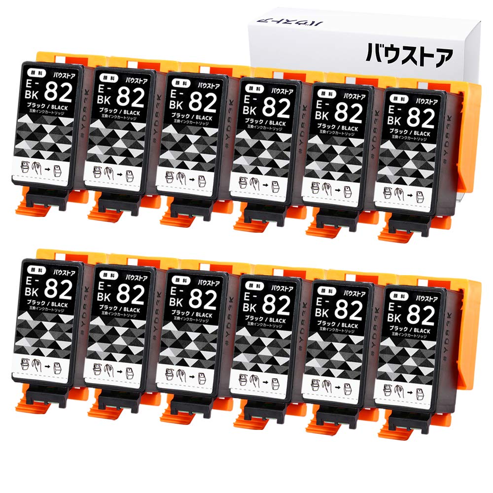 EPSON ICBK82 ブラックインクカートリッジ 12個入り Amazon.co.jp: IC82 ICBK82 ブラック 12個セット 顔料 互換インク