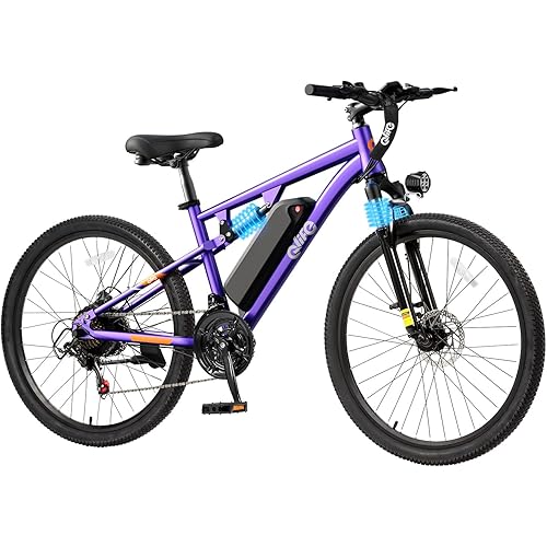 Qlife Racer Electric Bike for Adults - 21-Speed Mountain Lightweight Ebike with Peak 1000W/750W 25MPH/22MPH Brushless Motor, 375Wh Removable Battery, 26X2.1 Tire Step Over E-MTB, Up to 40 Miles