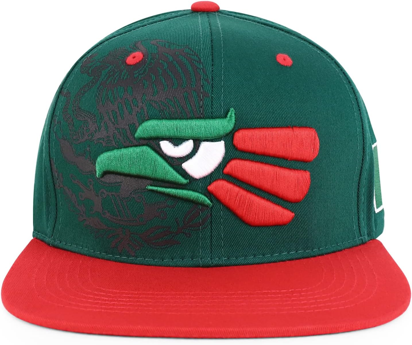 Hecho En Mexico Eagle 3D Embroidered Flat Bill Snapback Cap - Image 2