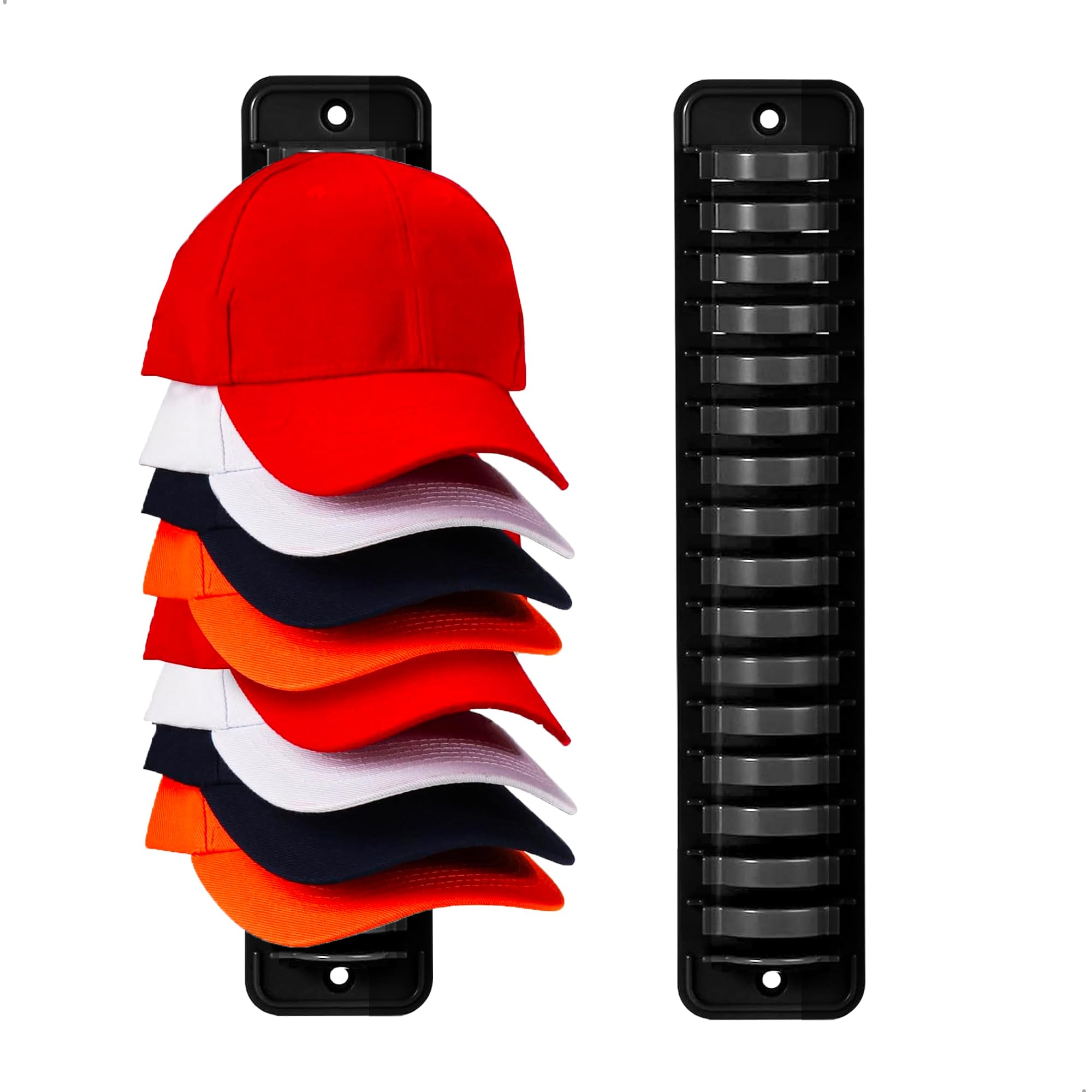 Wotendy Cap Halter 2 Stück - Metall Baseballkappen Aufbewahrung, Hält 20 Hüte, Schwarz